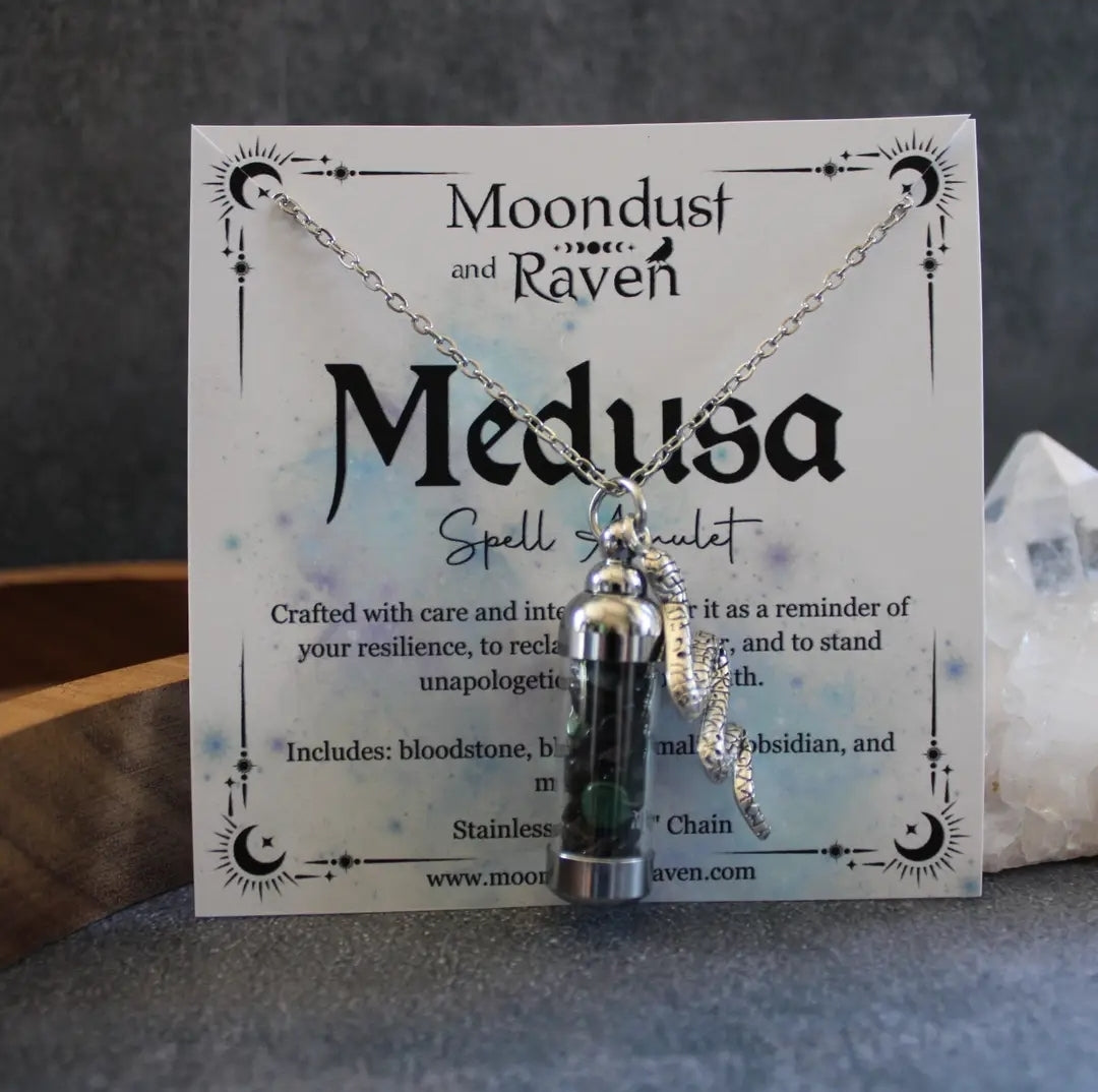 Medusa Spell Jar Amulet Necklace