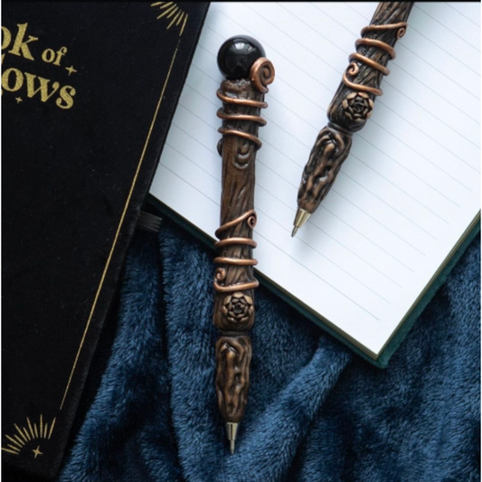 Protection Black Obsidian Crystal Wand Pen