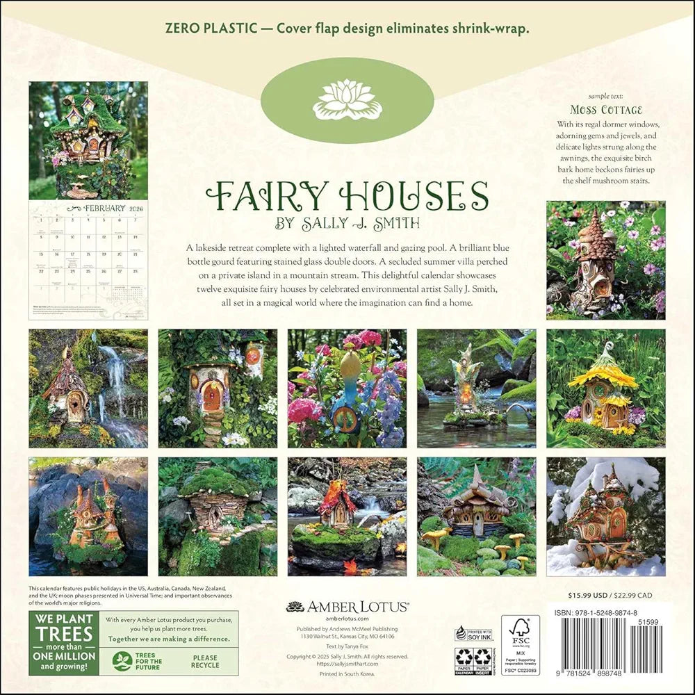 Fairy Houses 2026 Wall Calendar