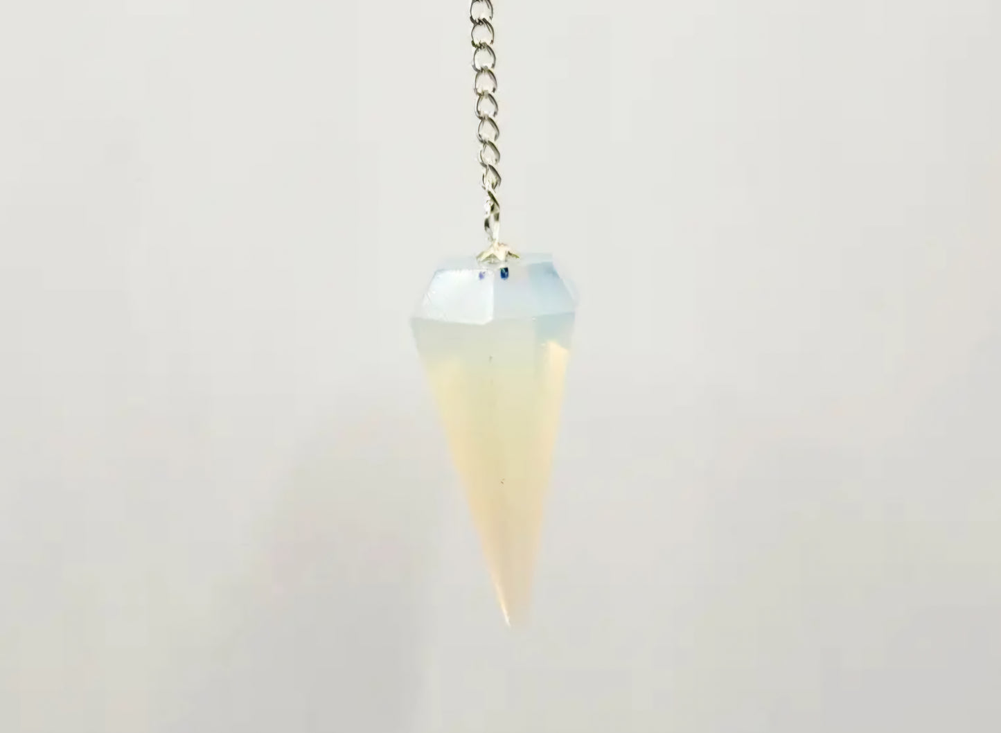 Opalite Pendulum W/Chakra Gemstone Beads-Silver Chain