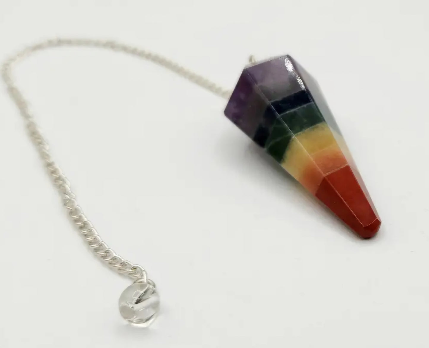 Seven Chakra Pendulum W/Silver Chain