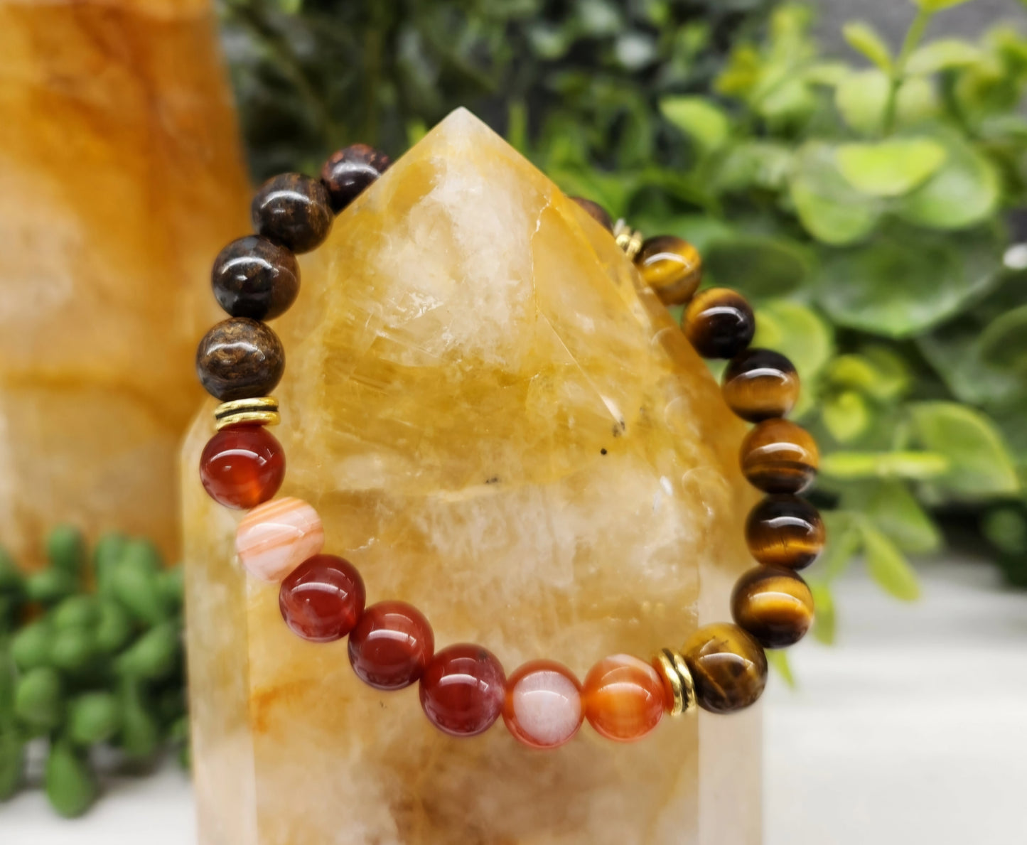 Depression Support - Tiger Eye/Banded Carnelian/Bronzite