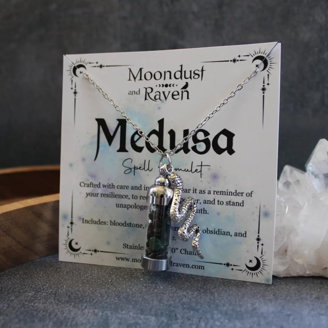 Medusa Spell Jar Amulet Necklace