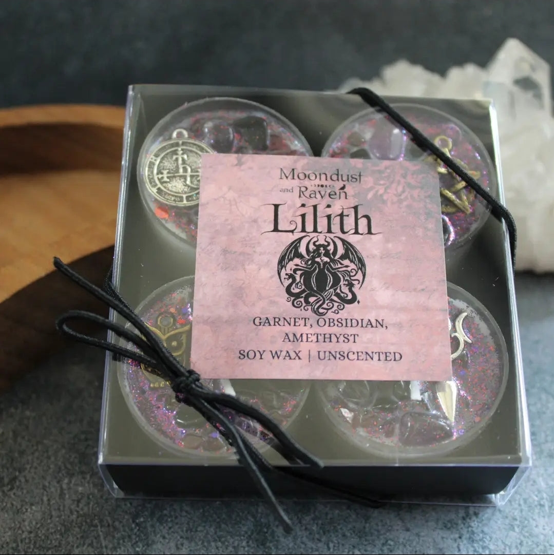 Set of 4 Lilith Tealight Crystal Candles