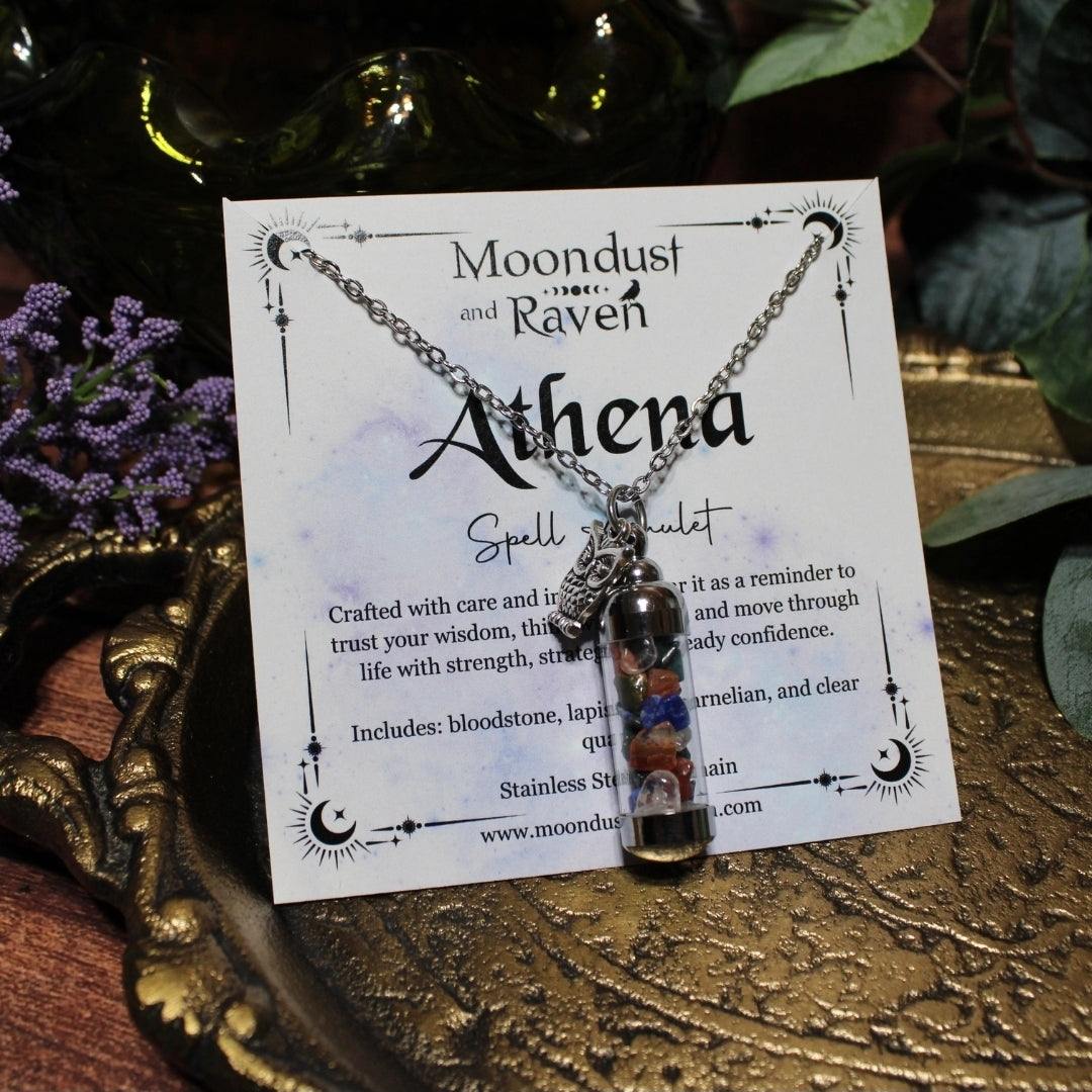Athena Spell Jar Amulet Necklace