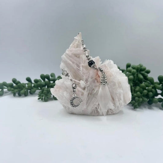 Premium Quartz Pendulum with Crescent Moon Charm