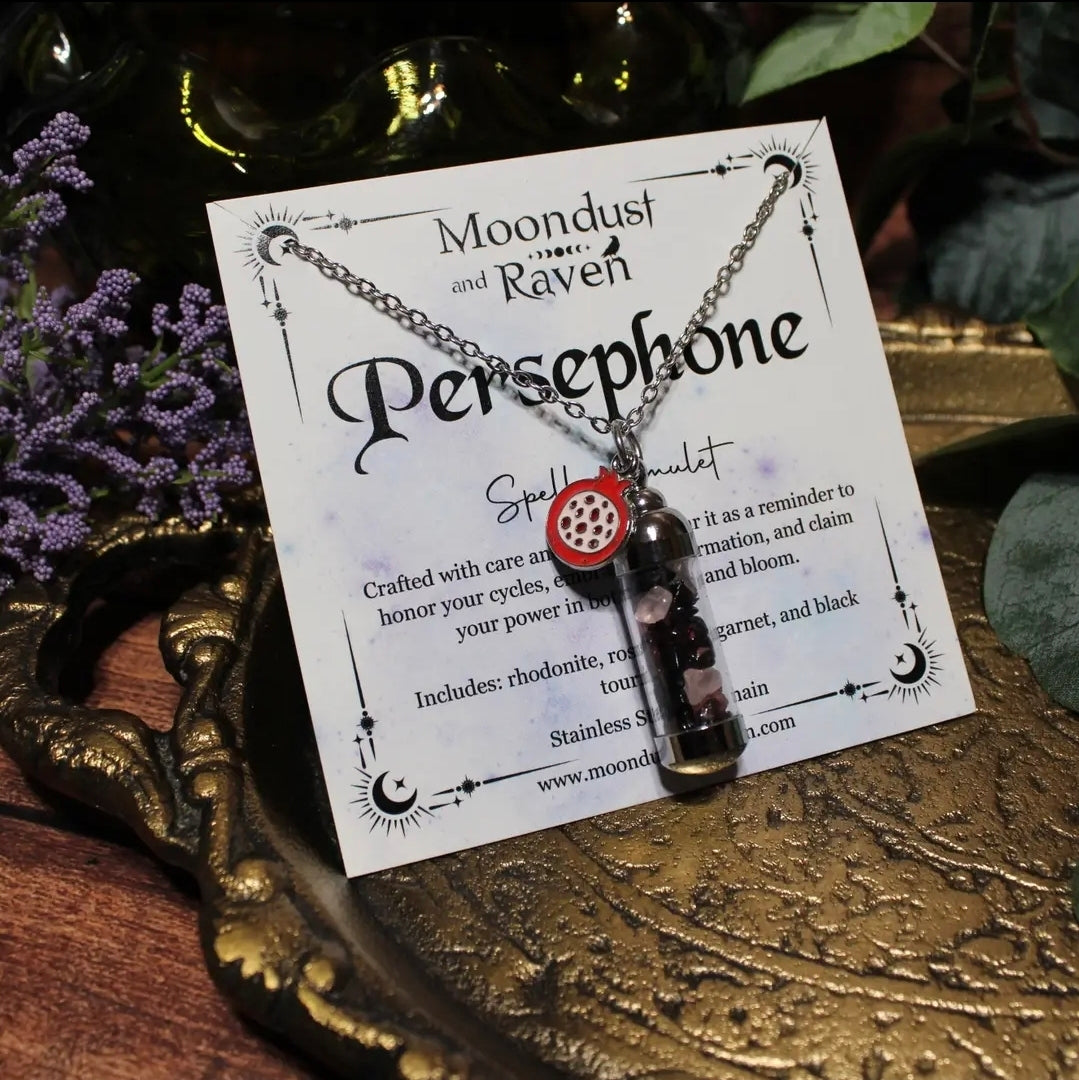 Persephone Spell Jar Amulet Necklace