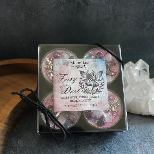 Set of 4 Faerie Dust Tealight Crystal Candles