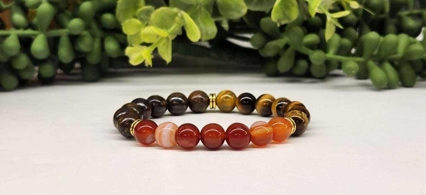 Depression Support - Tiger Eye/Banded Carnelian/Bronzite