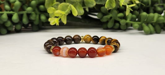 Depression Support - Tiger Eye/Banded Carnelian/Bronzite