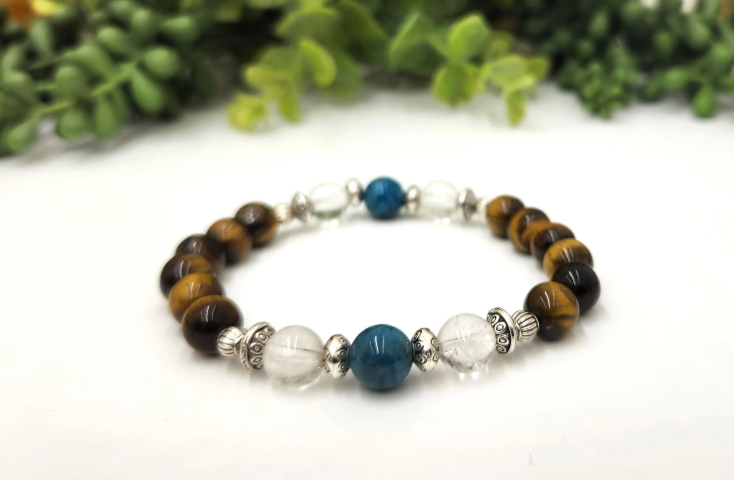 Weight Loss Support-Apatite,Clear Quartz, Tiger Eye Bracelet