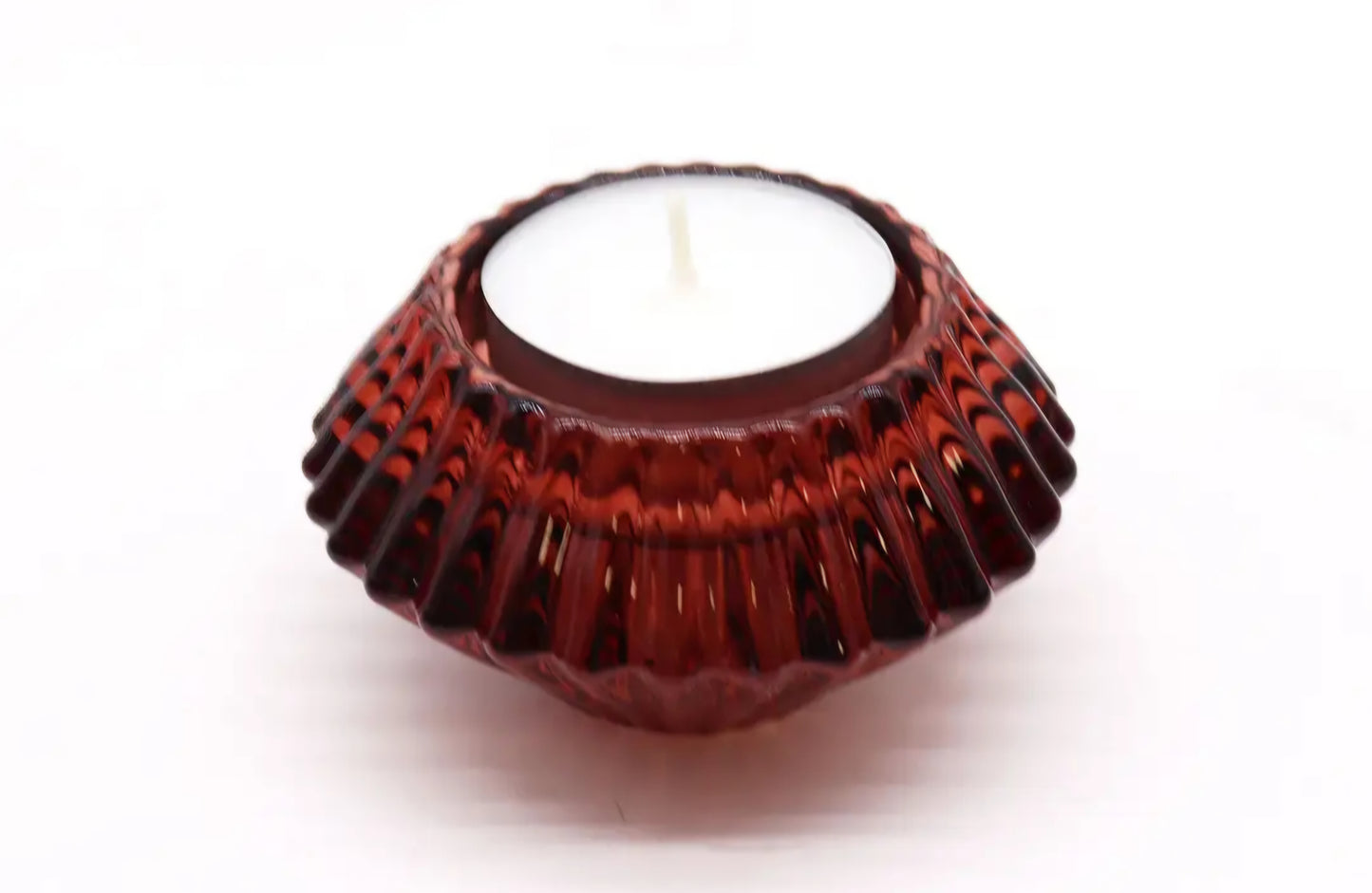 Flower Flip Candle / Tealight Holder - Vampire Red